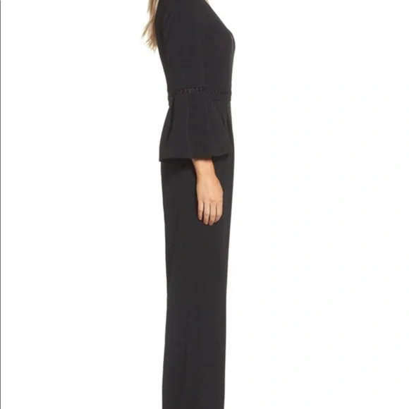 Eliza J Bell Sleeve Wide Leg Jumpsuit, Black size 6 - Picture 3 of 10